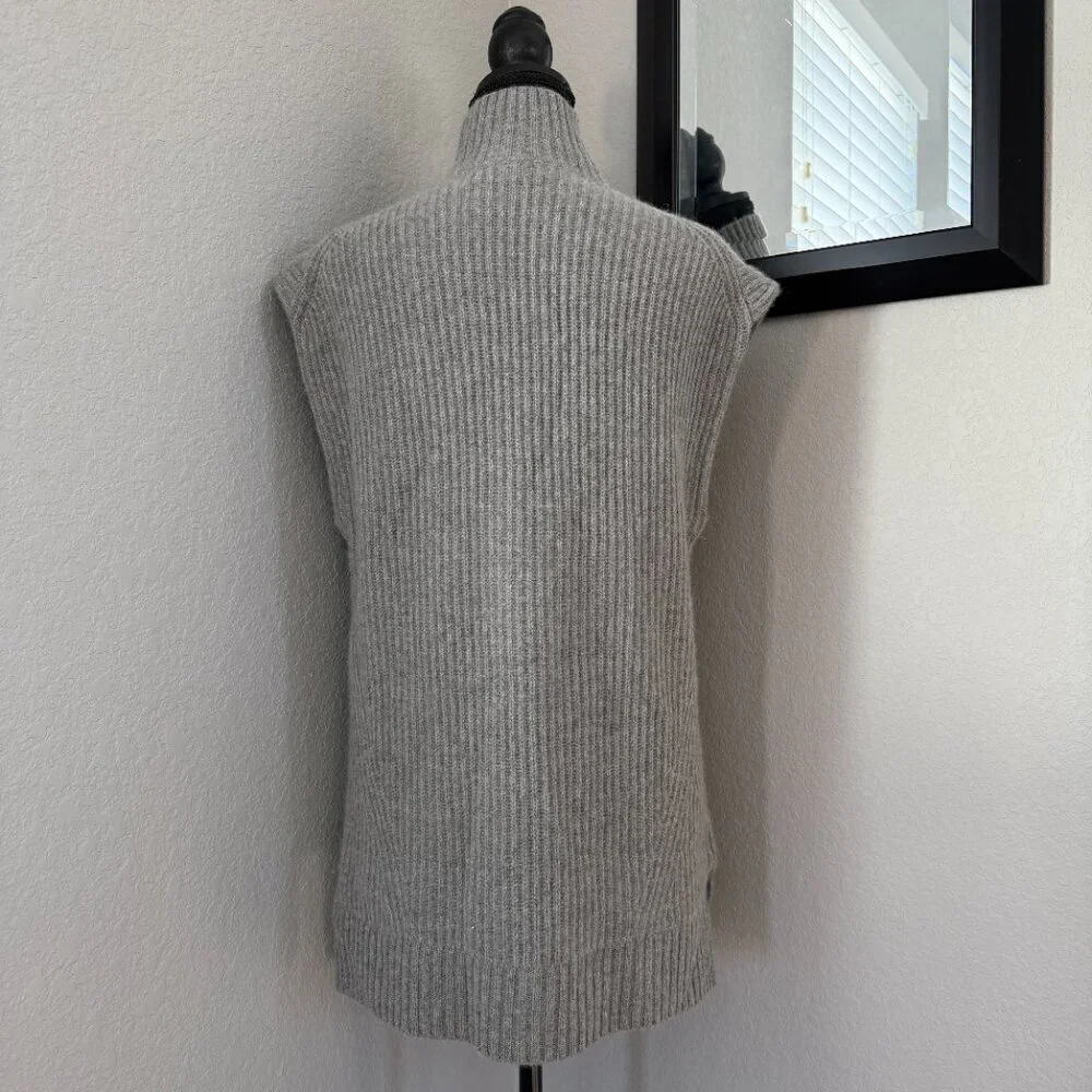 J CREW 100% Cashmere Sleeveless Turtleneck Tunic Gray XS/S